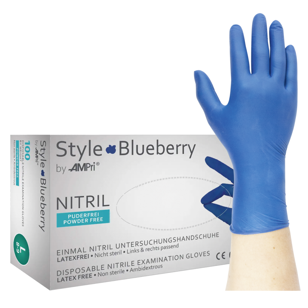 Style Blueberry - Nitrilhandschuhe dunkelblau, puderfrei, 100 Stück