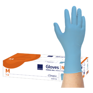 ABENA Classic Sensitive - Nitrilhandschuhe, puderfrei, blau, 100 Stück