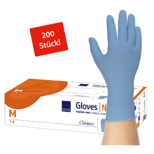 ABENA Classic - Restposten - Nitrilhandschuhe, puderfrei, blau, 200 Stück