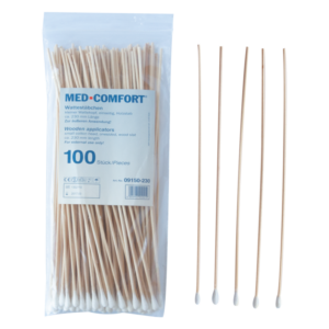 MED-COMFORT - Wattestäbchen aus Holz, kleiner Kopf, 100 Stück