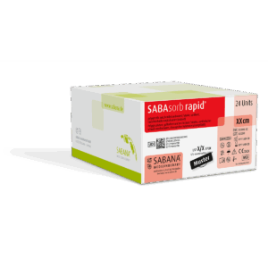 SABAsorb rapid® – resorbierbares Nahtmaterial, Polyglykolsäure (PGA), geflochten, 24er-Packung