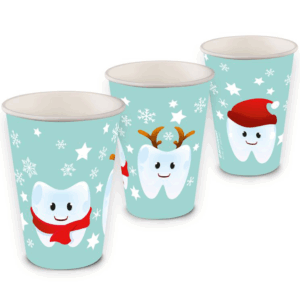 Beycodent – Hartpapier-Mundspülbecher, recyclebar, Wintertime-Motiv, 100 Stück