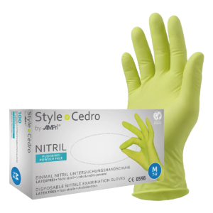 Style Cedro - Nitrilhandschuhe, puderfrei, cedro (grün), 100 Stück