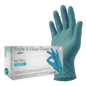 Style Clean Ocean - Nitrilhandschuhe petrol, puderfrei, 100 Stück