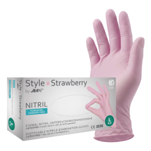 Style Strawberry - Nitrilhandschuhe rosa, puderfrei, 100 Stück