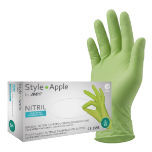 Style Apple - Nitrilhandschuhe apfelgrün, puderfrei, 100 Stück