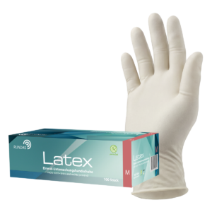 RUNDAS Latex - Latexhandschuhe, puderfrei, 100 Stück