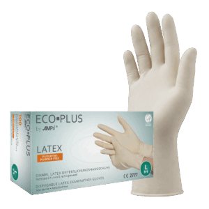 ECO-PLUS - Latexhandschuhe, puderfrei, 100 Stück