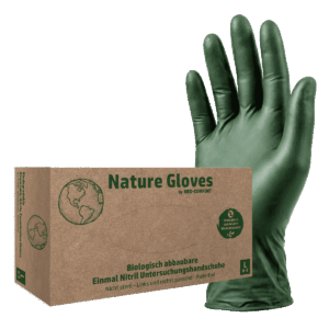 Nature Gloves by MED-COMFORT - Nitrilhandschuhe, biologisch abbaubar, puderfrei, 100 Stück