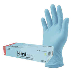 RUNDAS Nitril Mint - Nitrilhandschuhe mint, puderfrei, 100 Stück